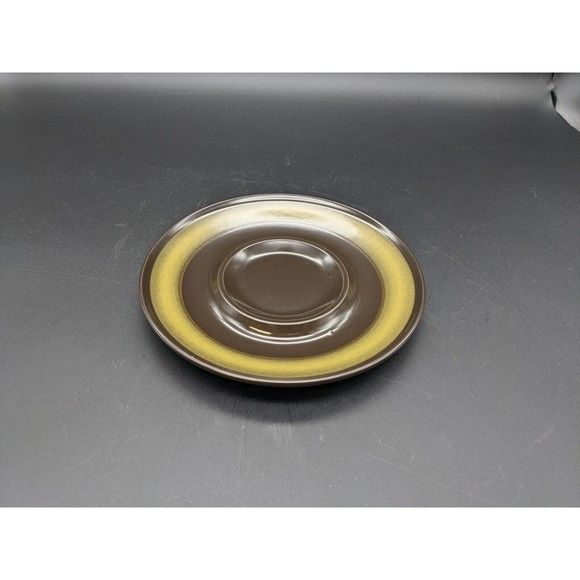 Vintage 70s MIKASA Majorca Saucer Plate 6- 1/2" Green Brown JAPAN - Picture 2 of 5